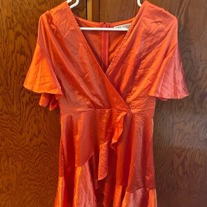Orange Wrap Dress
